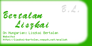 bertalan liszkai business card